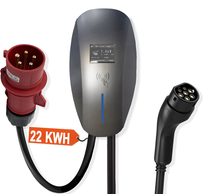 Зарядний пристрій Wallbox EV AMP-32-HM, колір «космічний сірий» + штекер