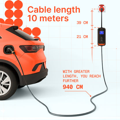 Přenosná nabíječka P11L (16A, typ 2, 11kW, 10 m)