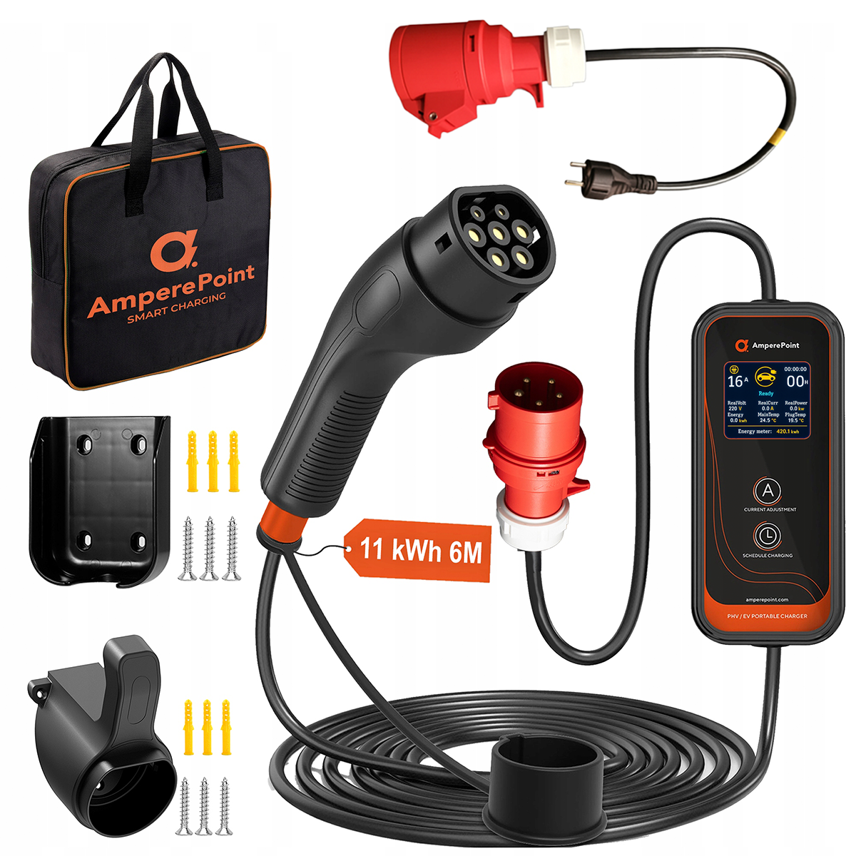 Портативний зарядний пристрій P11 - 16A, 11kW, тип 2 