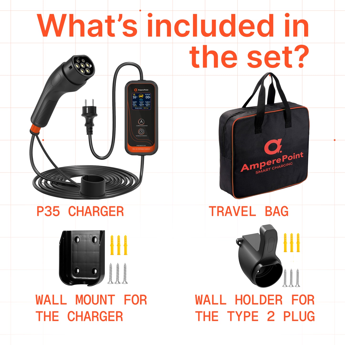 Portable Charger P35 (16A, Type 2, 3.7kW) 6 meters