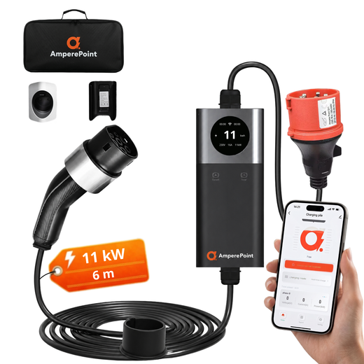 Přenosná nabíječka EV Q11 (16A, Typ 2, 11 kW), mobilní aplikace