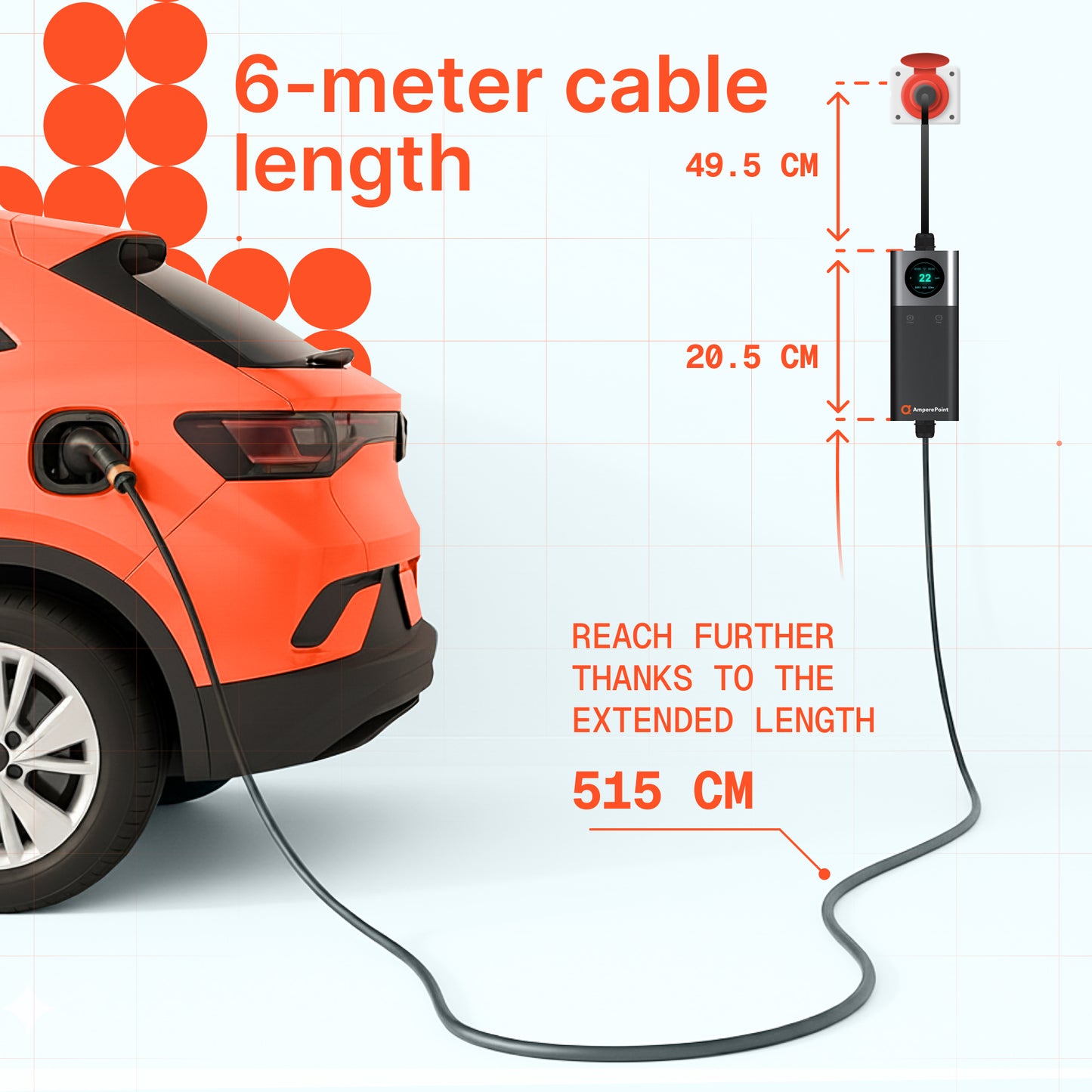 Преносимо зарядно Q74 (32A, Тип 2, 7.4kW) мобилно приложение