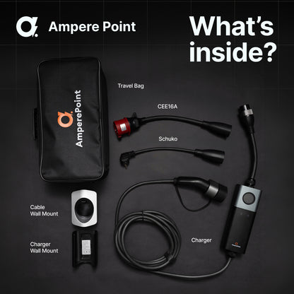 Hordozható töltő Q11 PRO (16A, Type 2, 11kW) + 2x adapter
