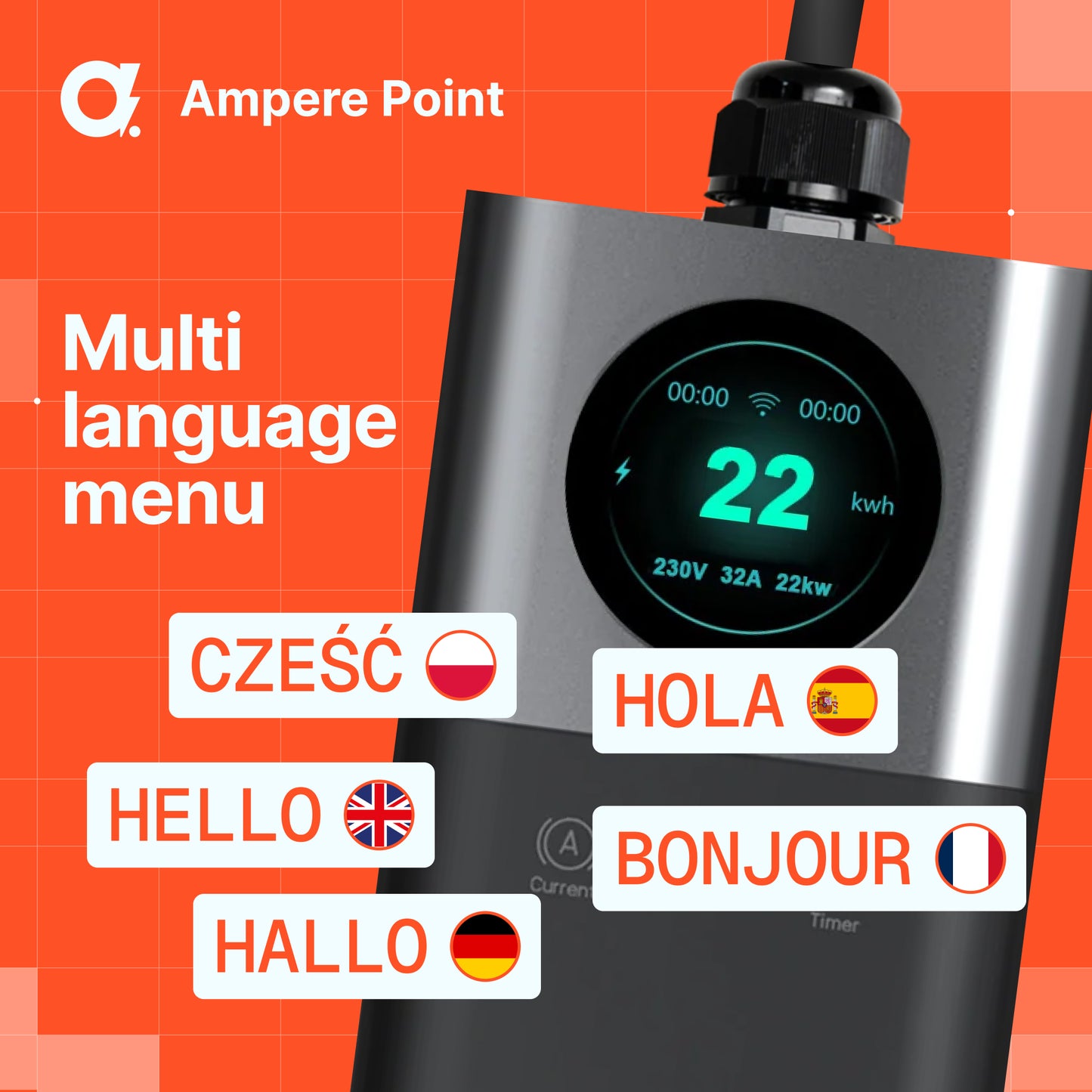 Portable Charger Q11 (16A, Type 2, 11kW) + Adapter CEE16A-Schuko