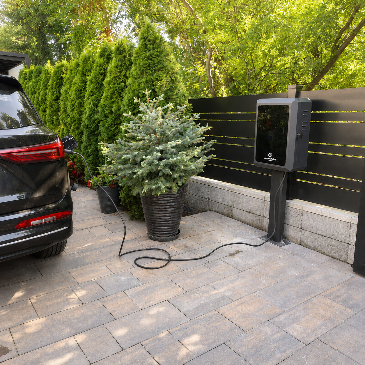 Kovová skříň/obal pro nabíječku elektromobilů – montáž na sloup